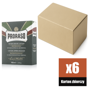 Proraso - Refreshing, linia Zielona - Aftershave, Woda po goleniu KARTON 6x100ml